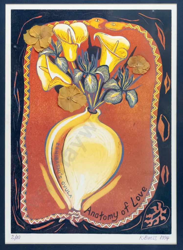 K Buess 1994 - framed ltd edition print 2/10- "Anatomy of love" H-410 W-290 Image 1++