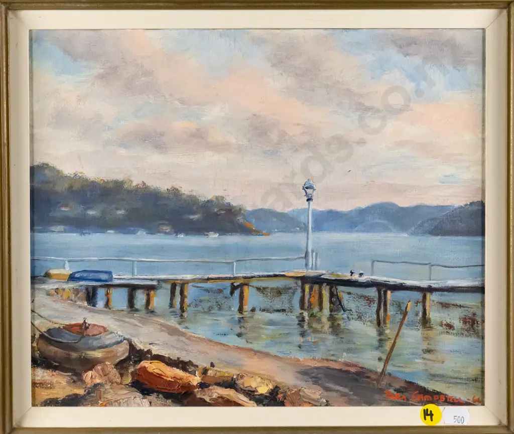 Peter Campbell 64 - framed oil - harbour scene H-250 W-290 Image 1++