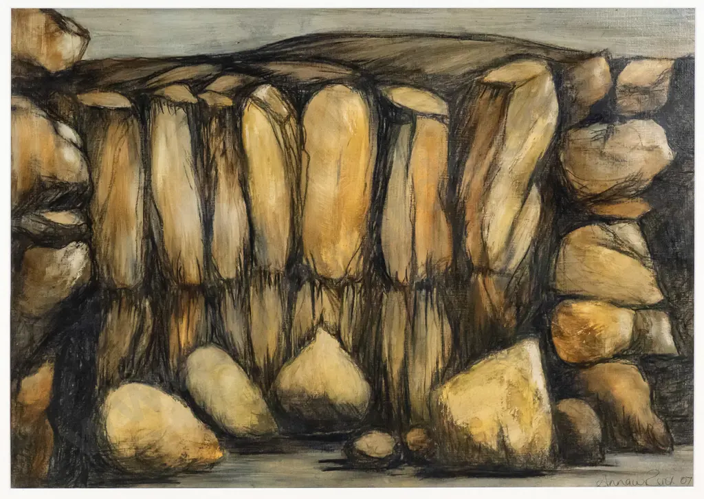 Anna Reid '07 - framed mixed media - rock formation H-420 W-590 Image 1++