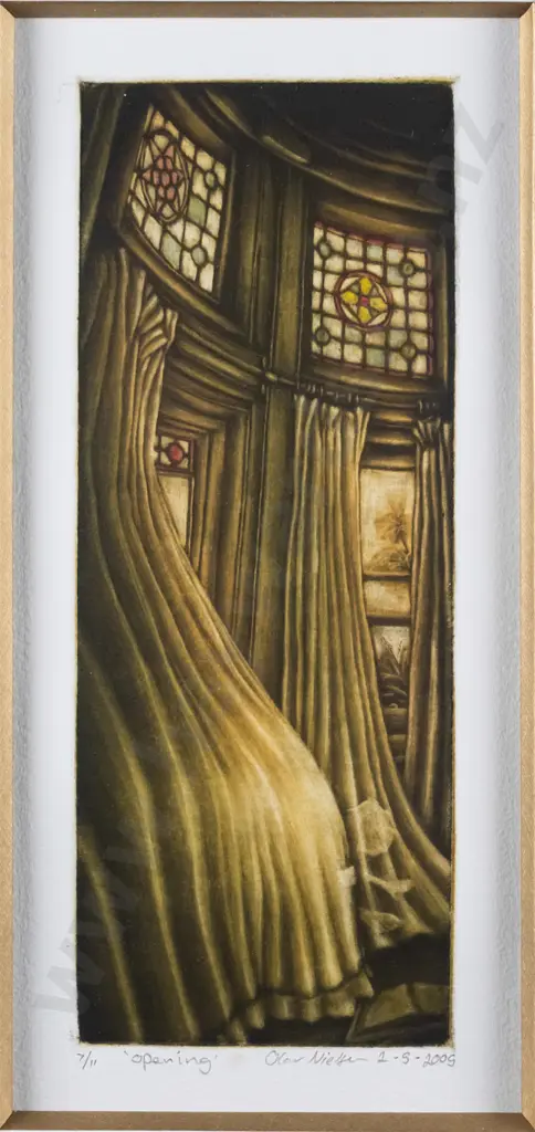 Olav Nielsen 2/5/2005 -framed ltd edition print 7/11- "Opening" H-240 W-100 Image 1++