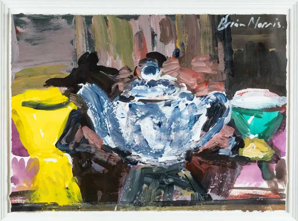Brian Norris - framed acrylic - teapot H-210 W-300 Image 1++