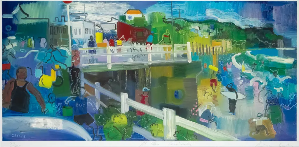 Lindsay Crooks - framed ltd edition print 48/450- "St Clair" H-340 W-720 Image 1++