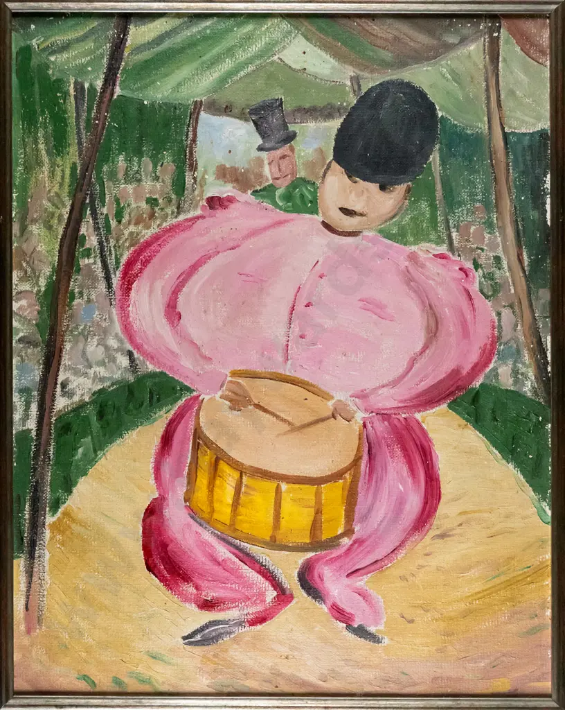 Attrib Hardwicke Knight - framed oil- drummer H-430 W-340 Image 1++