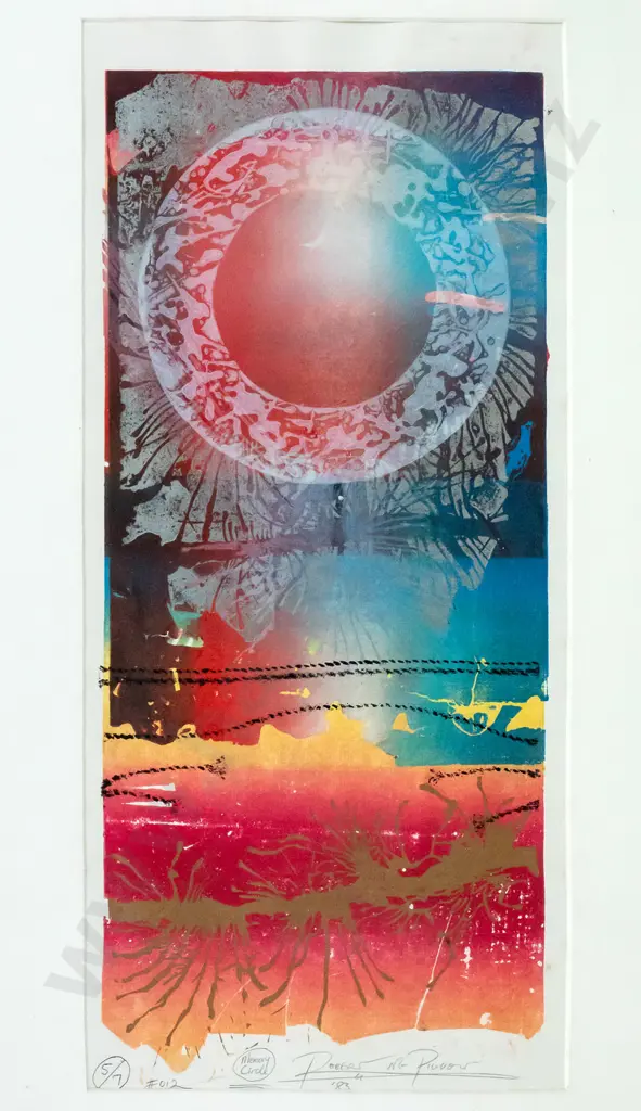 Robert Piggott '83 - framed ltd edition print 5/7 "Memory Circle" H-440 W-200 Image 1++