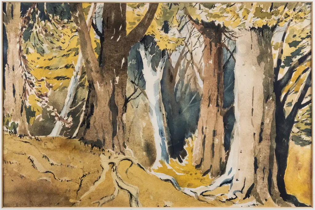 Ruth Duval-Smith - framed watercolour - "The Edge of the Forest" H-235 W-355 Image 1++