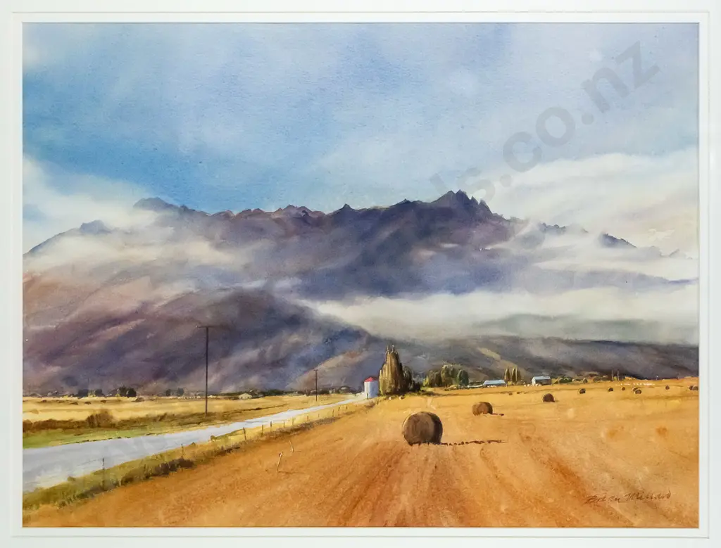 Brian Millard -framed watercolour- "End of the golden weather" H-520 W-700 Image 1++