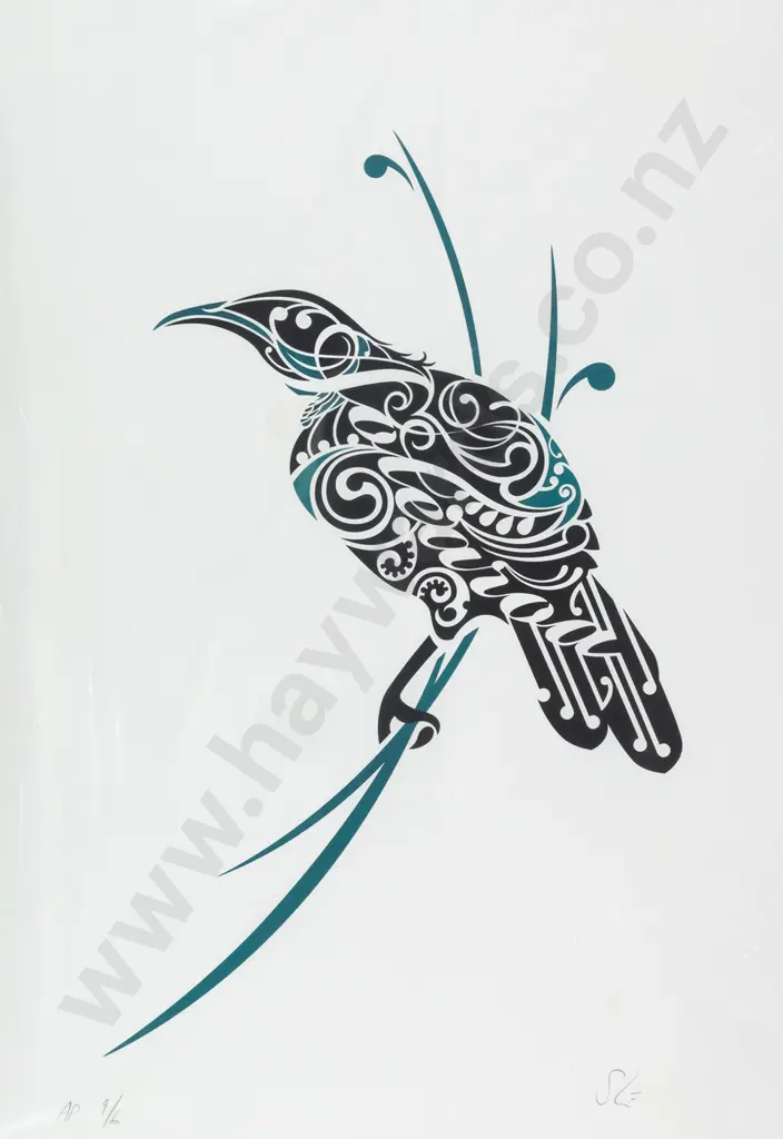 Shane Hansen - unframed artists proof 4/6- "Tui Aotearoa: H-560 W-380 Image 1++