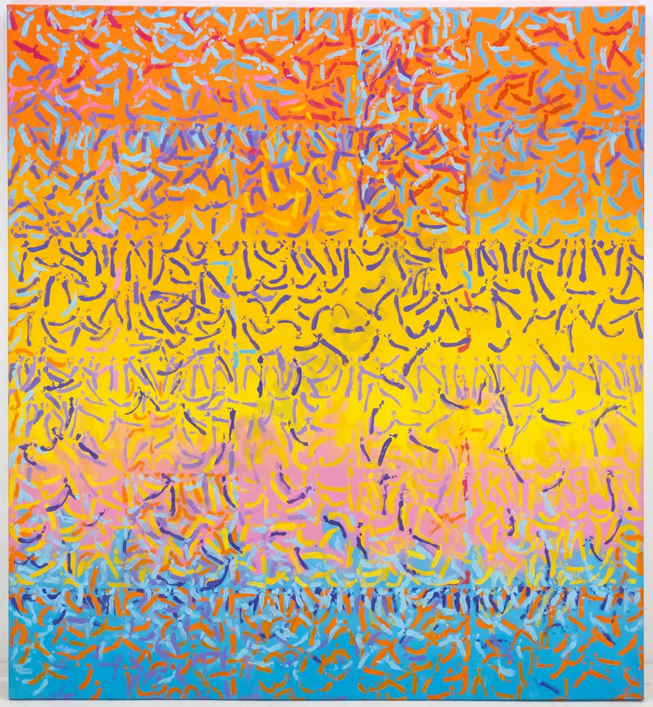 Wallace Crossman - boxed acrylic on canvas "A congestion of angels" H-1830 W-1670 Image 1++