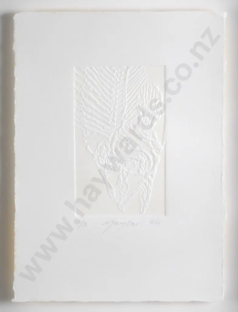 Lynn Taylor 04 -framed embossed paper 3/3- fish H-100 W-55 Image 1++