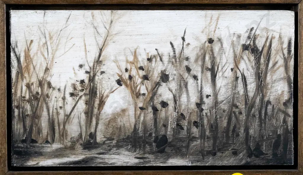 Inge Doesburg 04 -framed acrylic- "Winter Trees in Berlin" H-120 W-210 Image 1++