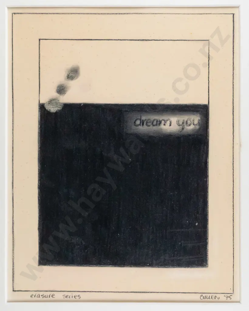 Cullen 95 -3x framed pencils- "erasure series" each H-210 W-160 Image 1++