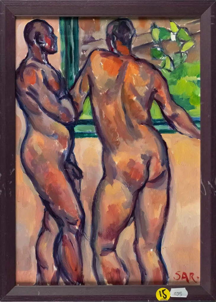 SAR -framed oil - male nudes- H-265 W-180 Image 1++