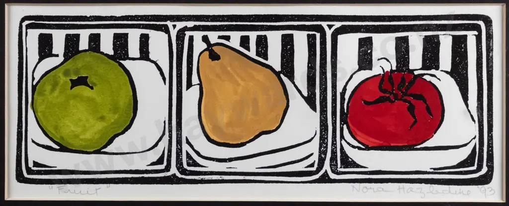 Nora Hazeldine 93 -framed ltd edition print- "Fruit" H-885 W-250 Image 1++