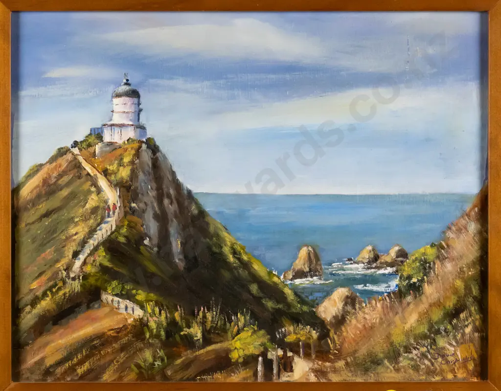 David Corballis '07 - framed acrylic - "Nugget Point Lighthouse" H-220 W-270 Image 1++