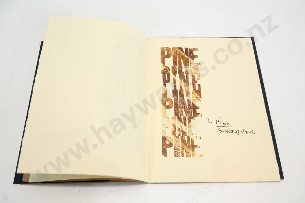'Pine' - Ralph Hotere, Bill Manhire - bound set of 16 prints and poems. Unsigned 74/125 Image 1++