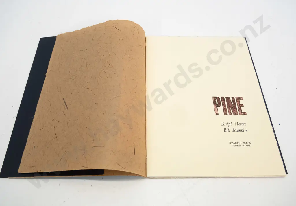 'Pine' - Ralph Hotere, Bill Manhire - bound set of 16 prints and poems. Unsigned 74/125 Image 1++