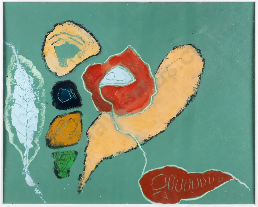 Alan Boyd (attrib) - framed oil - flowers and leaves H-190 W-240 Image 1++