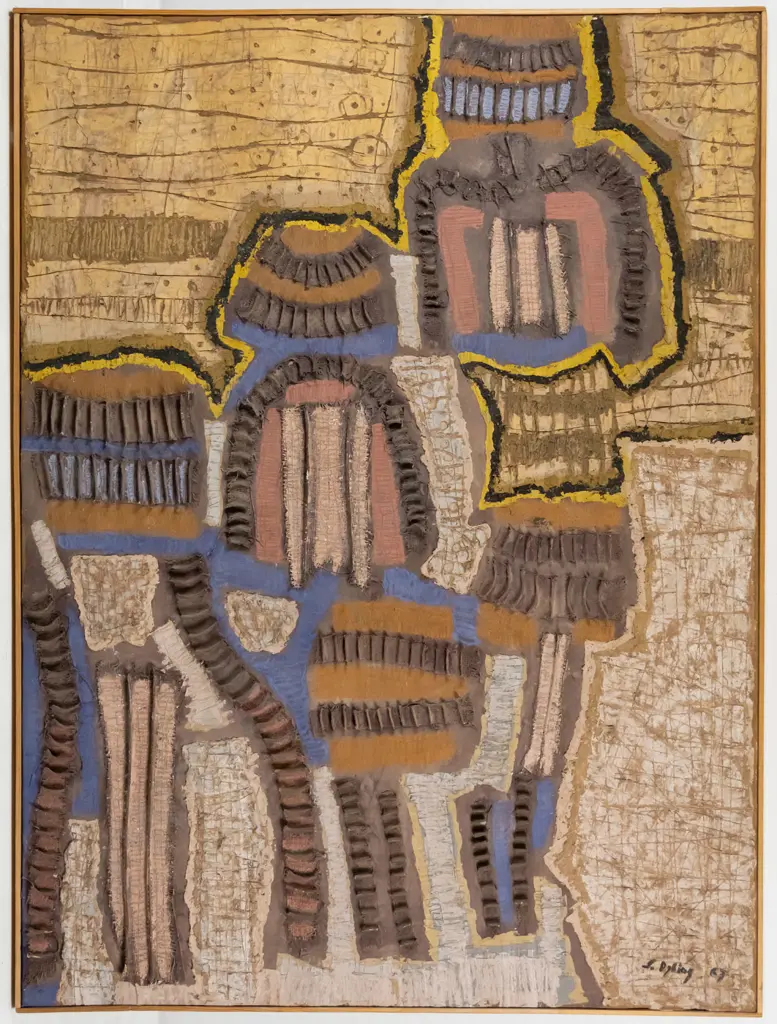 Sverre Dybing '67 (Norway) - framed mixed media - abstract H-1180 W-870 Image 1++