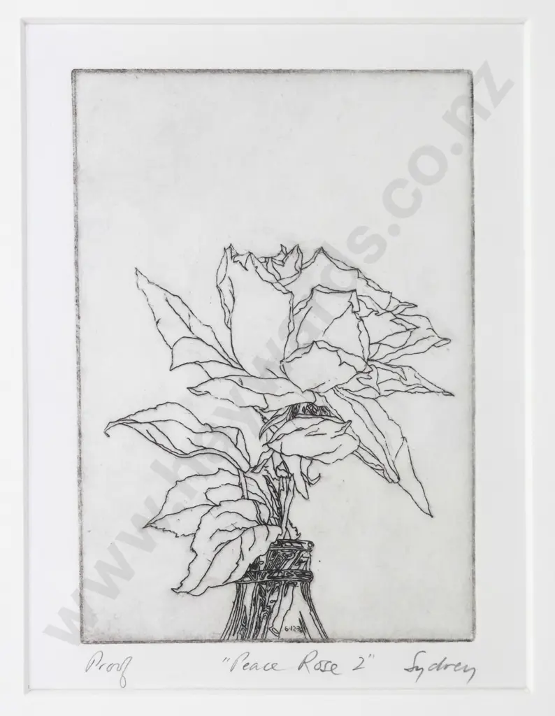 Grahame Sydney -framed proof- "Peace Rose 2" H-120 W-90 Image 1++