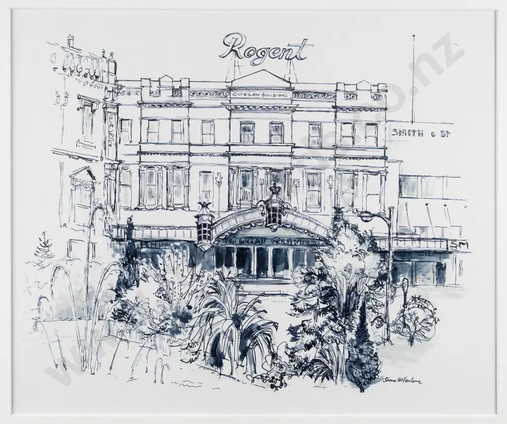 Shona McFarlane -framed watercolour- Regent Theatre H-200 W-240 Image 1++