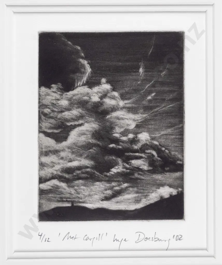Inge Doesburg 02 -framed lithograph 4/12- "Mount Cargill" H-120 W-95 Image 1++