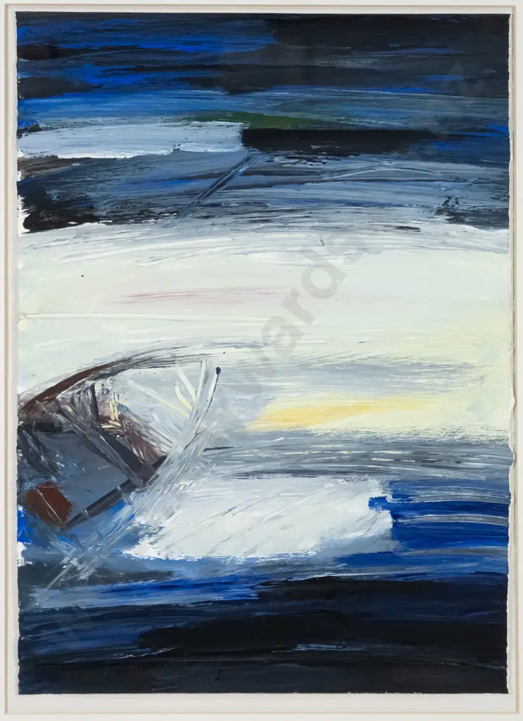 Angela Burns 1997 -framed oil - "Moeraki Boat" H-345 W-250 Image 1++