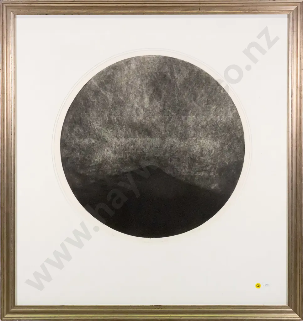 Illegible signature 2002 -framed lithograph 4/4- "Hereweka" dia-480 Image 1++