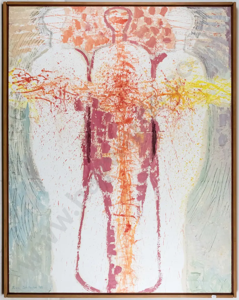 Josie Jay Martin 89 -framed oil on canvas - abstract H-1090 W-840 Image 1++