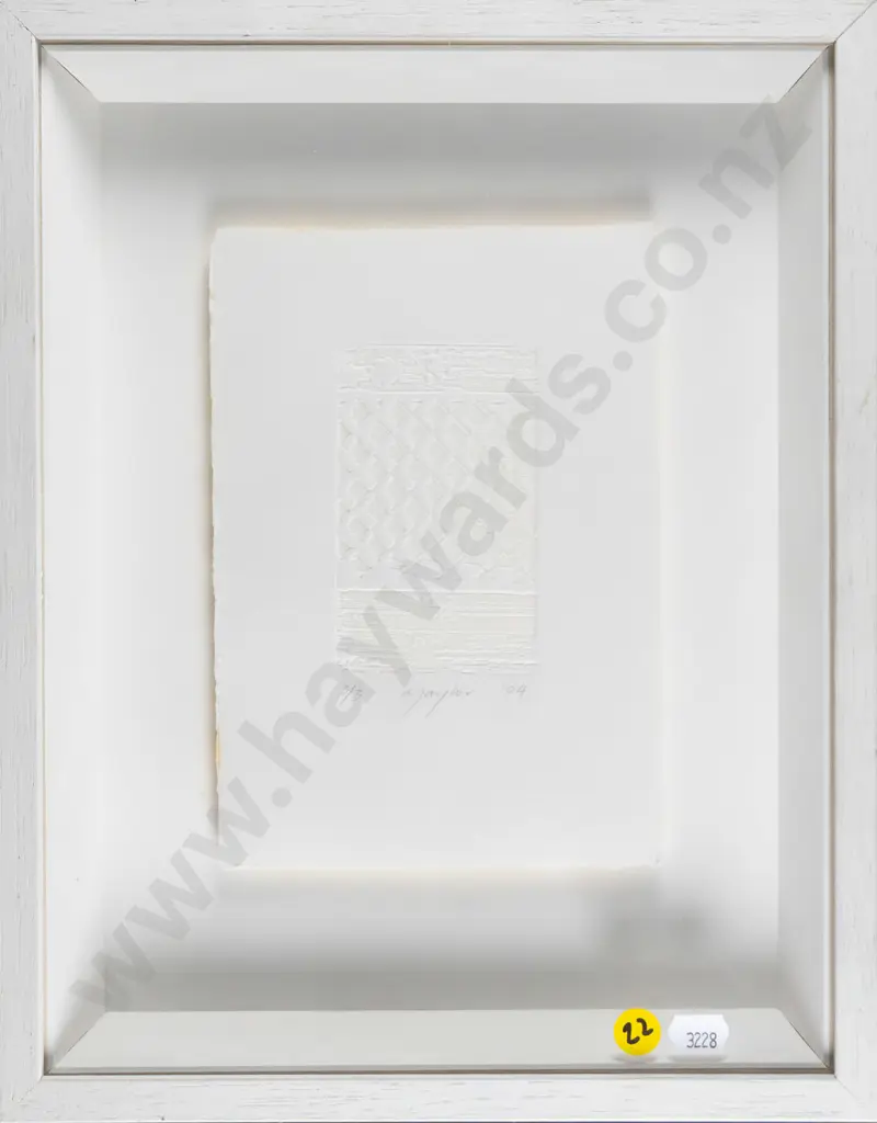 Lynn Talylor 2004 -framed embossed paper 3/3- abstract H-100 W-60 Image 1++