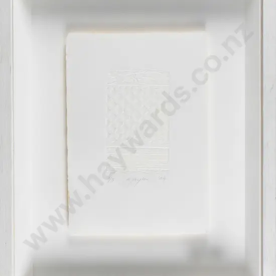Lynn Talylor 2004 -framed embossed paper 3/3- abstract H-100 W-60