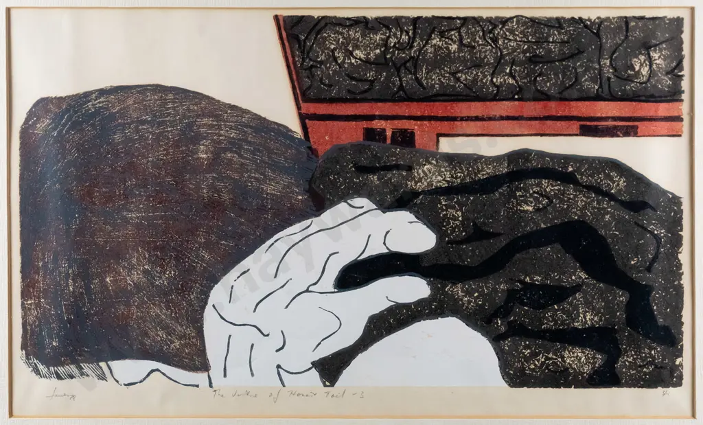 illegible signature -framed ltd edition print 3/15- "The virtue of honest toil 3" H-210 W-370 Image 1++