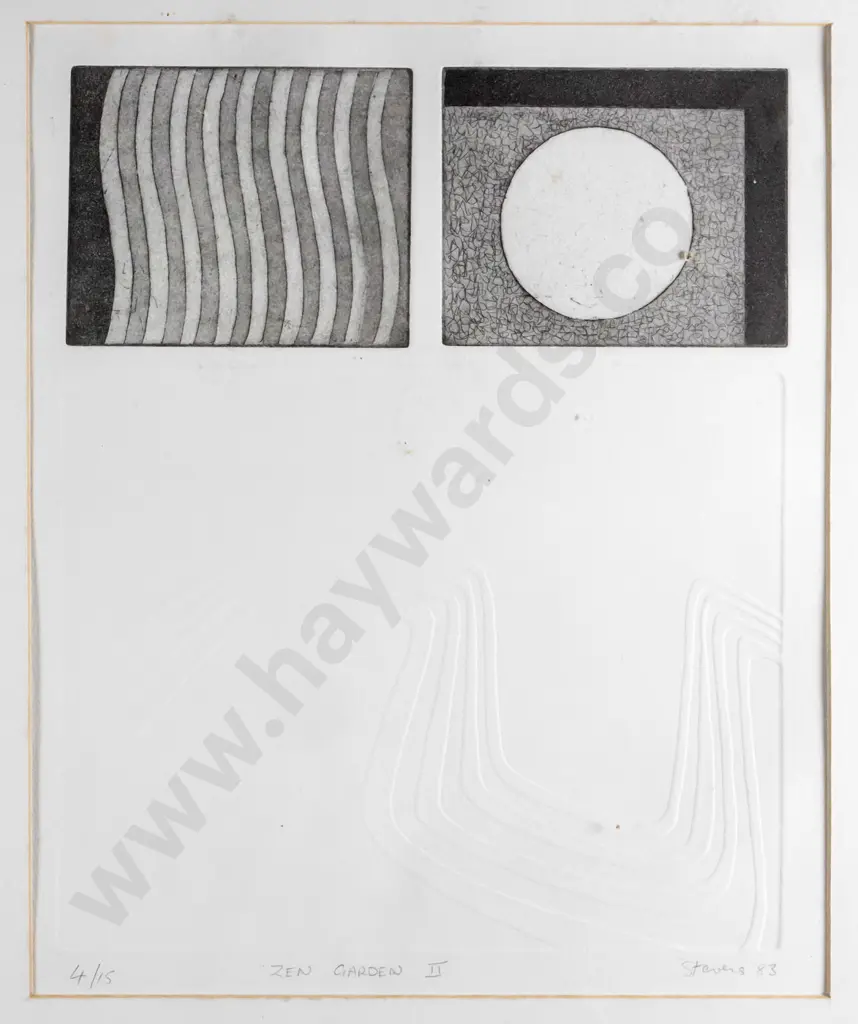 Elizabeth Stevens '83 - framed ltd edition print 4/15 - "Zen Garden II" H-290 W-240 Image 1++