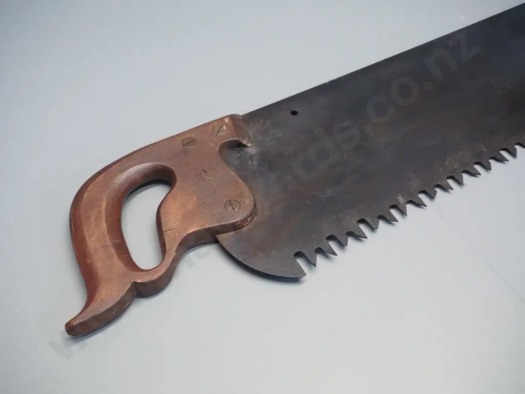 vintage very large handsaw with timber handle L-1350 Image 1++