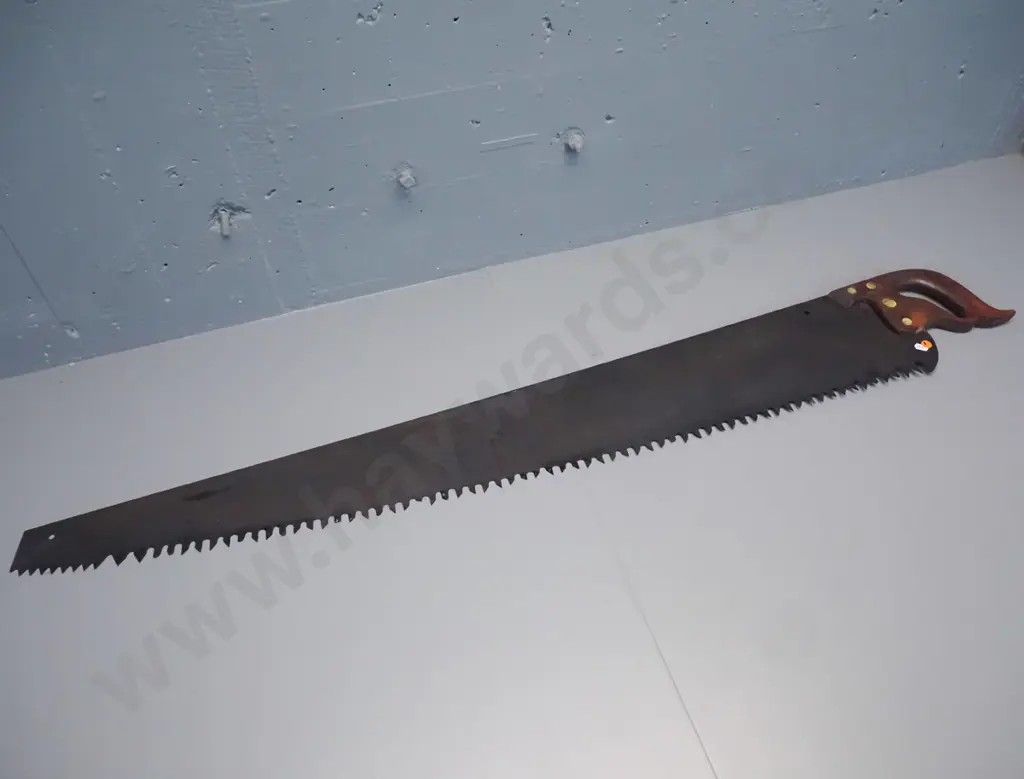 vintage very large handsaw with timber handle L-1350 Image 1++