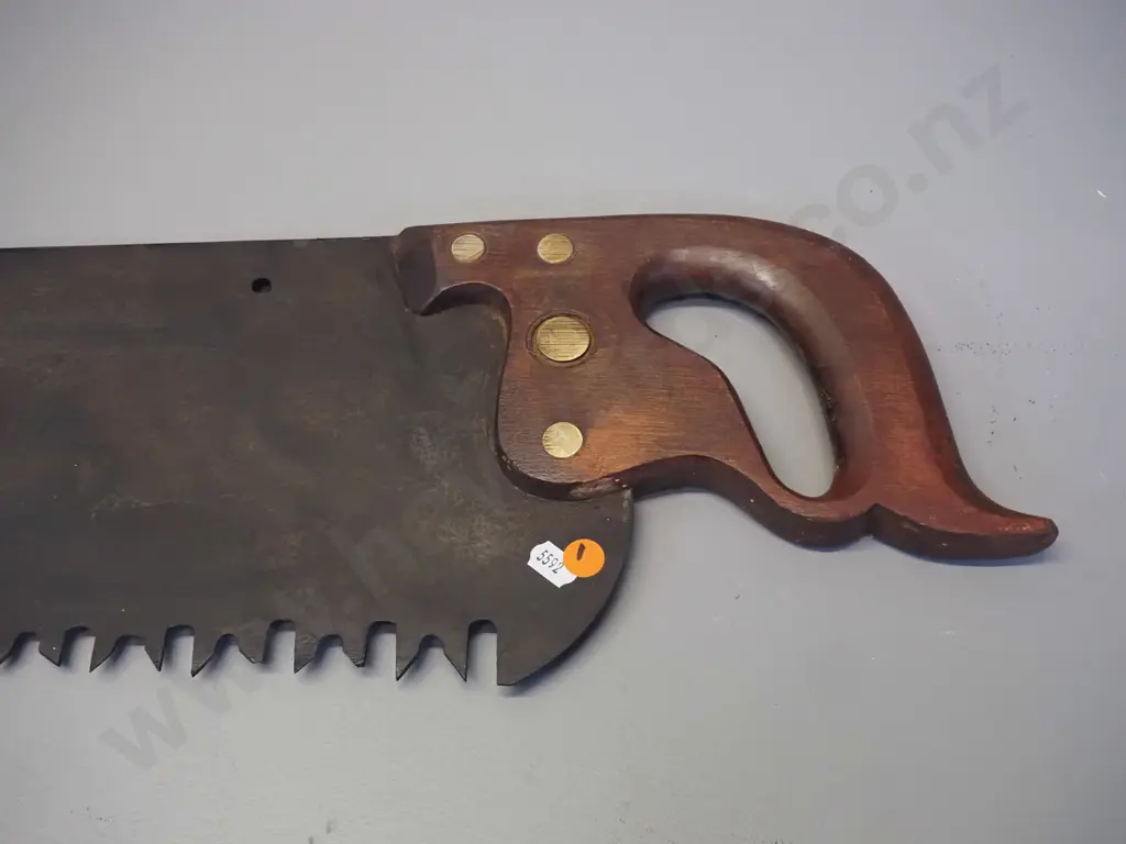vintage very large handsaw with timber handle L-1350 Image 1++