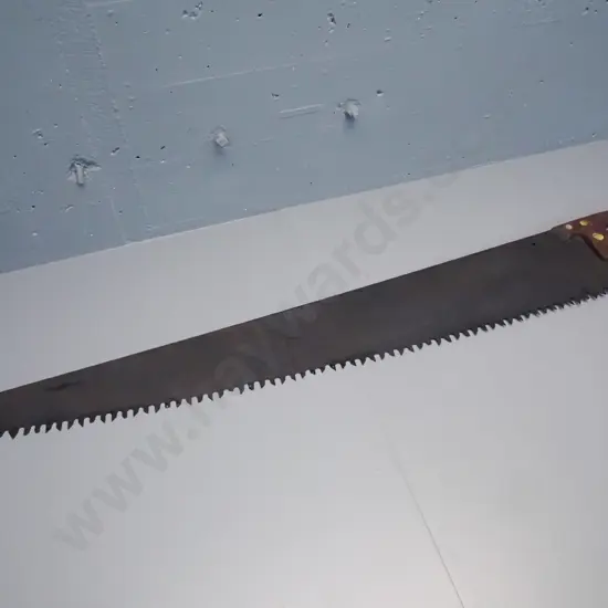 vintage very large handsaw with timber handle L-1350