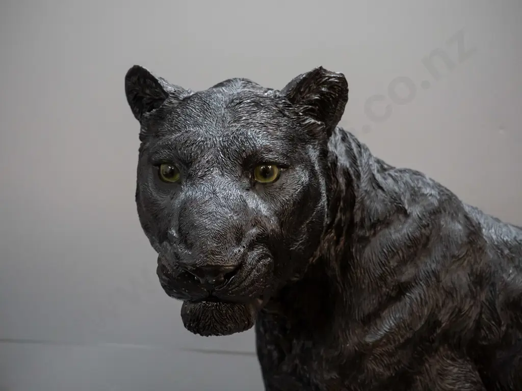 large composite black panther / puma - retouched damage to one ear, minor finish rubbing H-630 L-1130 Image 1++