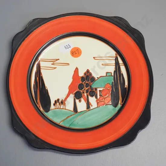 Clarice Cliff hand painted bizarre "Fantasque" plate W-175
