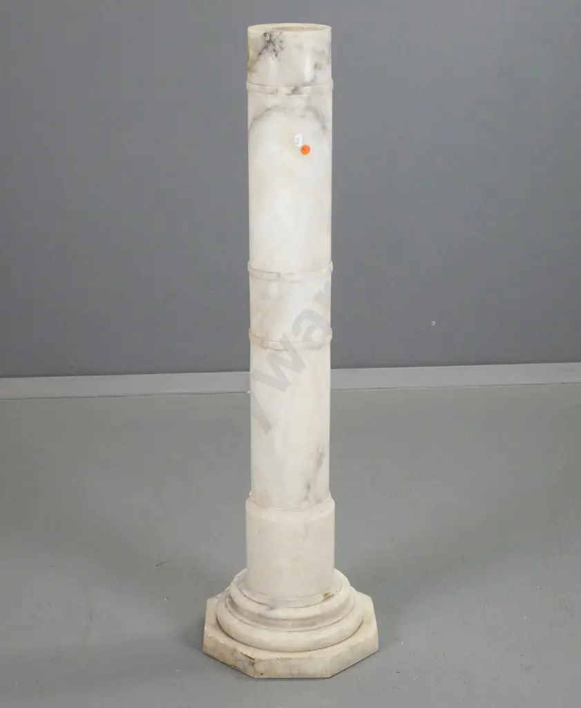 alabaster multi section column plant stand, missing top H-950 D-270 Image 1++