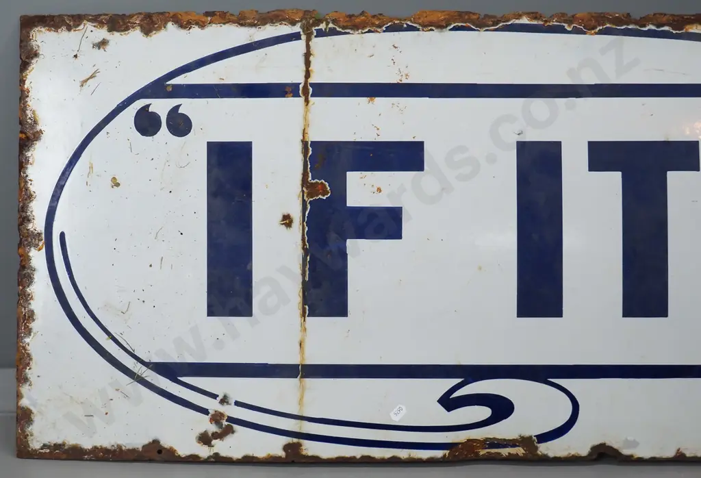 vintage tin and enamel Hallenstein Brothers sign  - some rust and wear H-460 W-2540 Image 1++