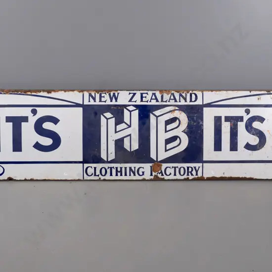 vintage tin and enamel Hallenstein Brothers sign  - some rust and wear H-460 W-2540