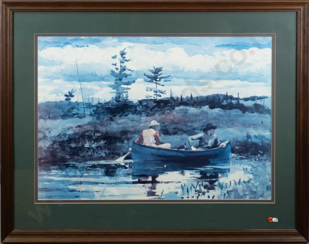 framed print - boat on river H-480 W-700 Image 1++