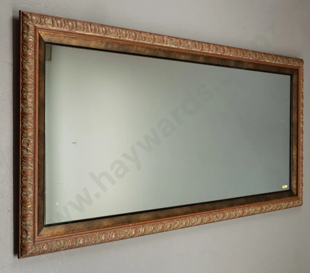 copper style wood framed wall mirror H-770 W-1580 Image 1++