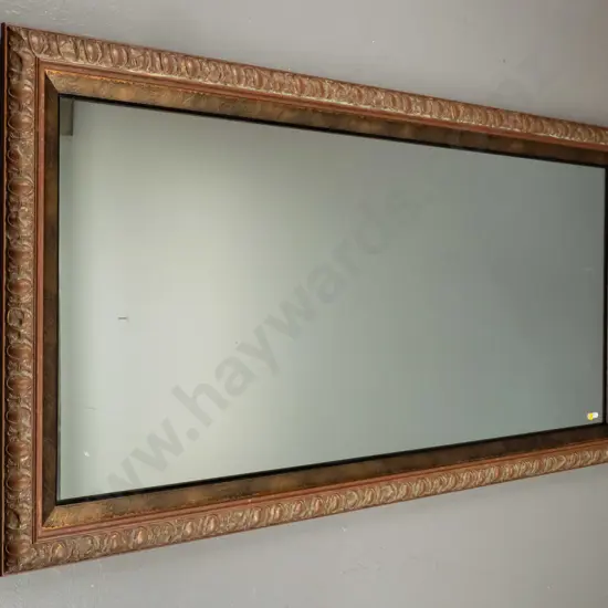 copper style wood framed wall mirror H-770 W-1580