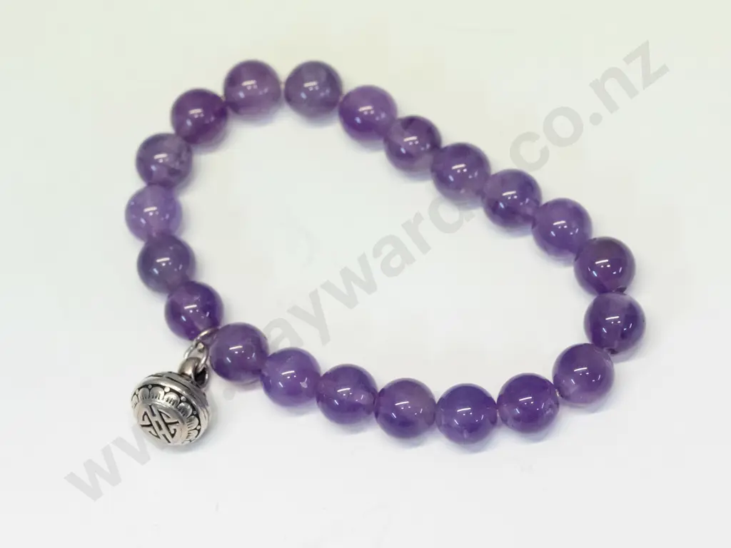 amethyst beaded bangle Image 1++