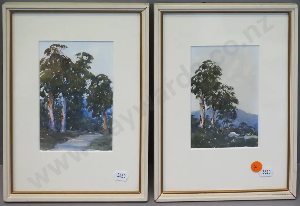 M or W Slack - 2 small framed watercolours - Australian landscapes - Lilydale and Warrandaya, Image 1++