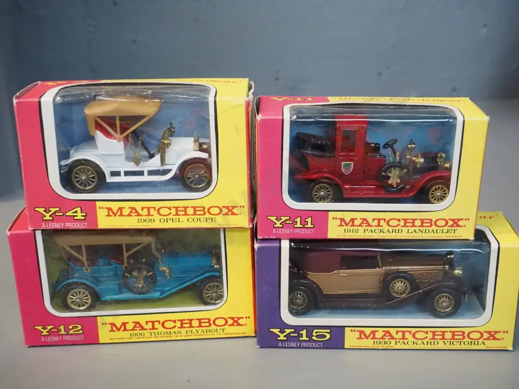 4 Matchbox Models of Yesteryear die-cast vintage cars in original boxes Image 1++