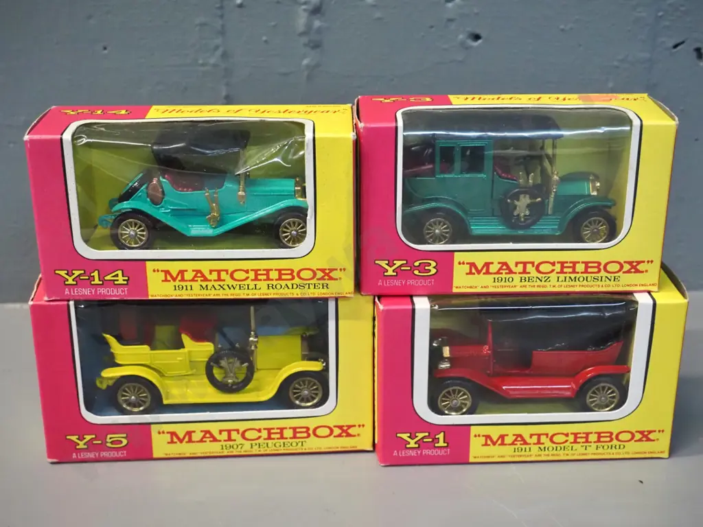 4 Matchbox Models of Yesteryear die-cast vintage cars in original boxes Image 1++
