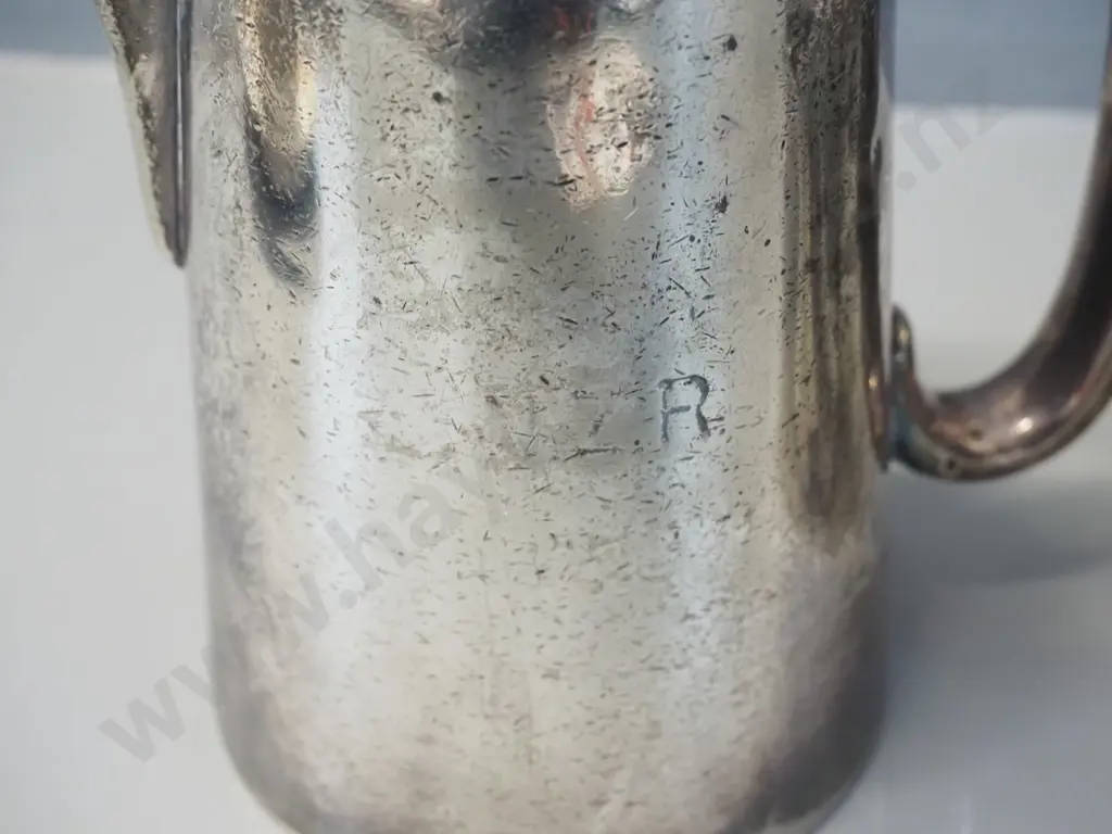 2 plated New Zealand Railways items - tea pot and hot water pot, both marked NZR, some wear and dents, plus a booklet on Image 1++