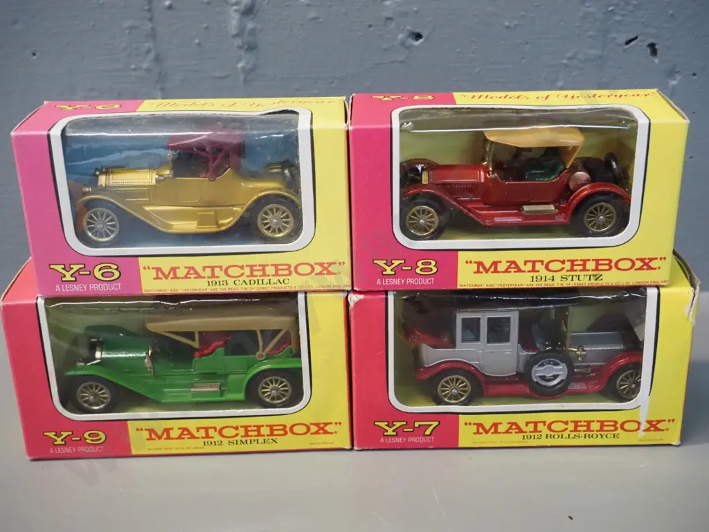4 Matchbox Models of Yesteryear die-cast vintage cars in original boxes Image 1++